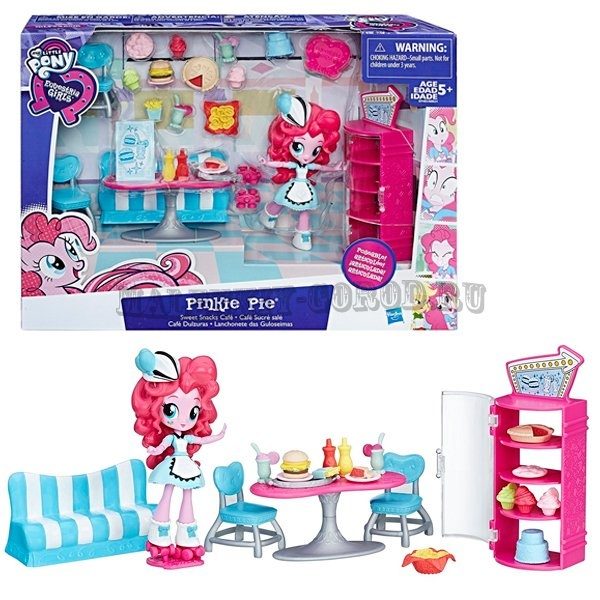 My Little Pony Equestria Girls Игровой набор с мини-куклой Pinkie Pie Sweet Snacks Cafe