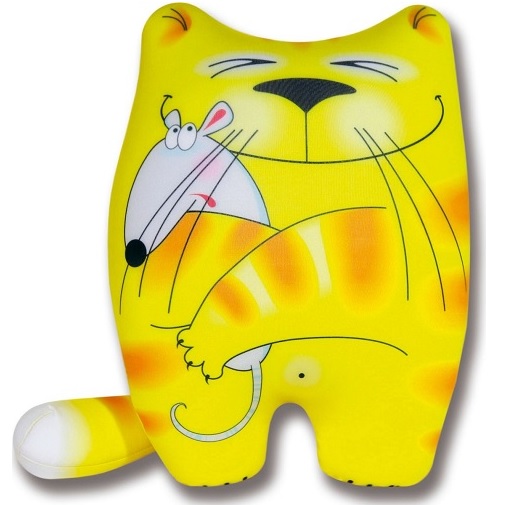 Штучки, к которым тянутся ручки Подушка-игрушка антистрессовая Кошки-мышки цвет желтый