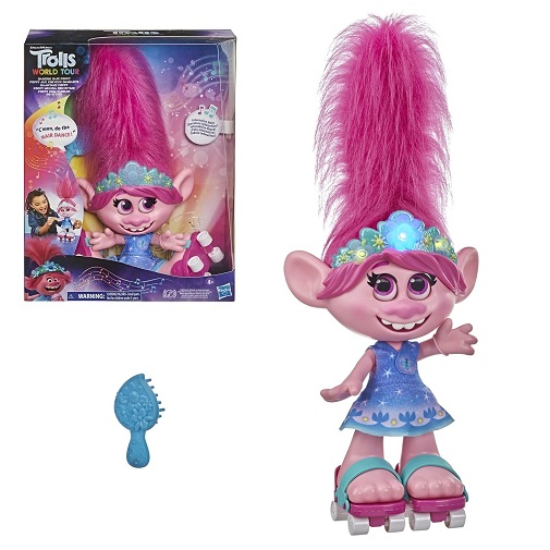 Кукла интерактивная Розочка Танцующие волосы Poppy Trolls World Tour