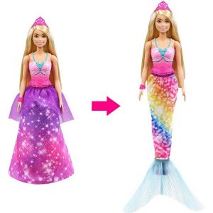 Кукла Барби с трансформацией 2-в-1 Принцесса ↔ Русалка Barbie GTF92