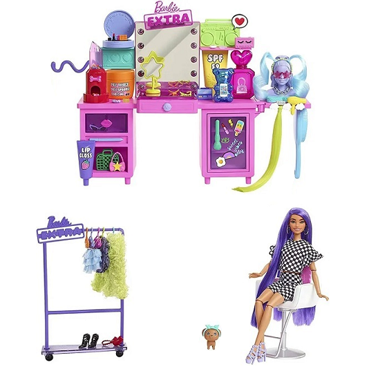 Набор Барби Экстра с туалетным столиком и куклой Vanity Barbie Extra