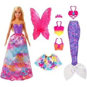 Набор Барби 3 в 1 Принцесса, фея и русалка Barbie GJK40