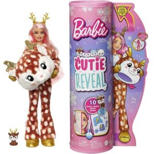 Кукла Барби в костюме Оленя Зимняя серия Barbie Cutie Reveal HJL61