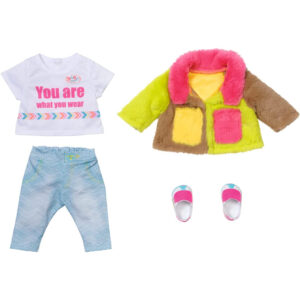 Набор одежды Модный наряд с разноцветной меховой курткой для кукол Baby Born 830-154